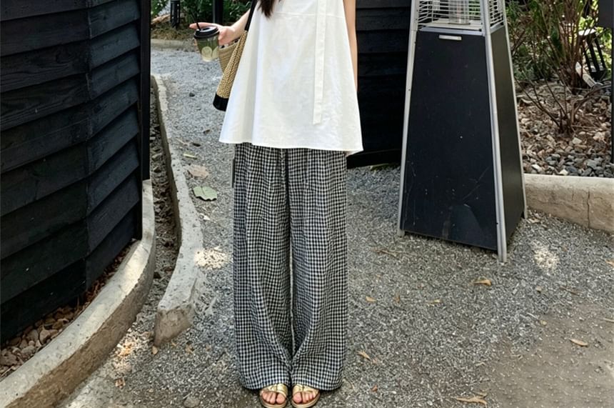 Flowy Sleeveless Top with Twilly Set