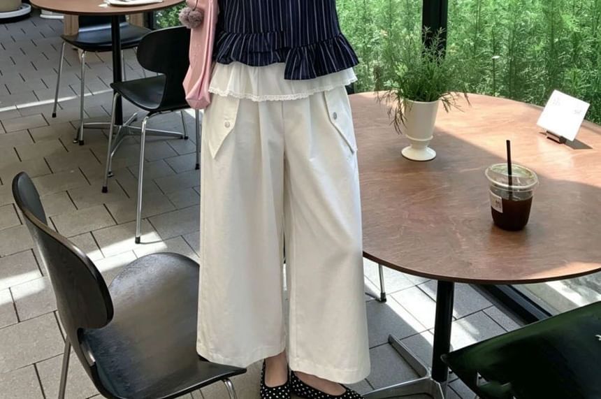 Pinstripe Layered V-Neck Crop Top
