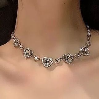 Choker Alloy Rhinestone Heart