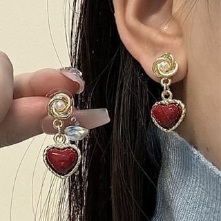 Pearl Faux Drop Earring Heart