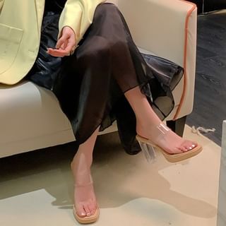 Platform Chunky Heel Slide Sandals