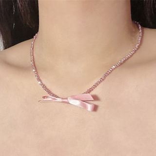 With Bow Necklace Pendant Beaded