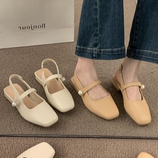 Jane Toe Mary Slingback Shoes Square