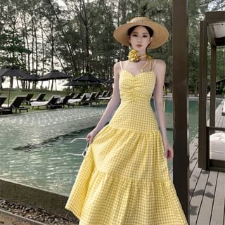 Spaghetti Strap Solid Mermaid Maxi Dress