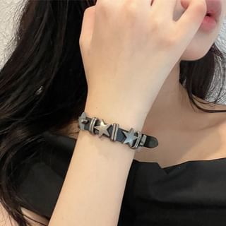 Leather Faux Bracelet Star
