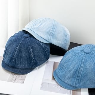 Short Newsboy Brim Cap Denim