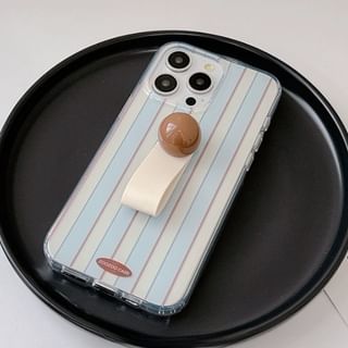Phone Case Striped Finger Strap