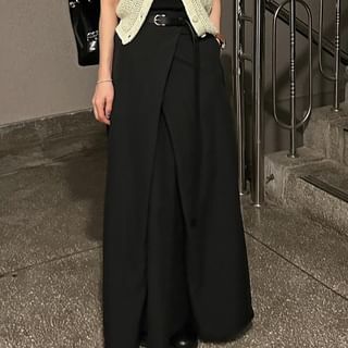High-Rise Flowing A-Line Maxi Skirt in Solid Hue