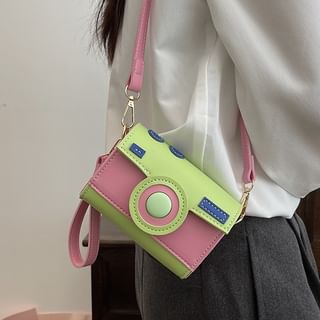 Color Block Flap Bag Crossbody Camera