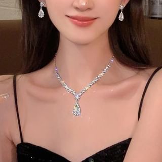 Pendant / Set CZ Earring Drop Necklace