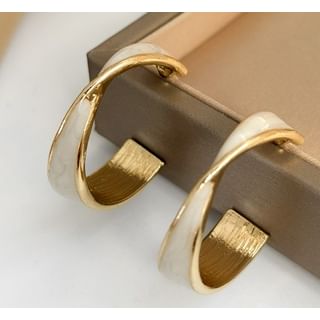 Open Alloy Galaxy Twisted Hoop Earring