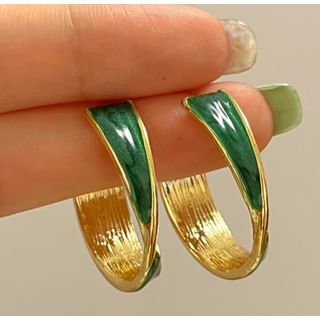 Open Alloy Galaxy Twisted Hoop Earring