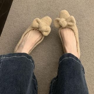 Wool Flats Bow Toe Square