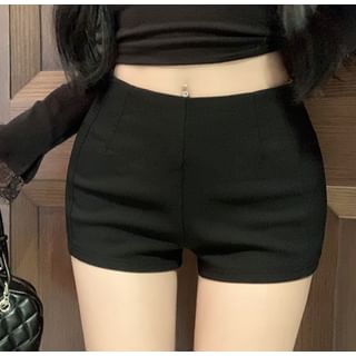 Plain Rise Mid Pants Hot