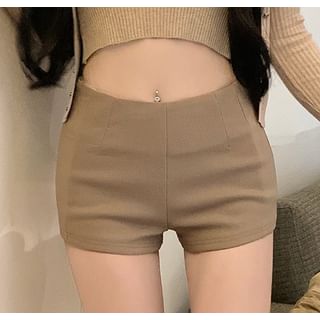 Plain Rise Mid Pants Hot