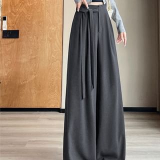 Designs) Rise Plain High Wide Asymmetrical Leg (Various Pants