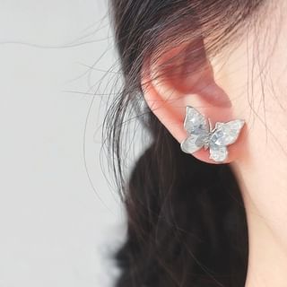 Stud On Earring / Butterfly Rhinestone Clip