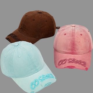 Washed Cap Embroidered Baseball Lettering