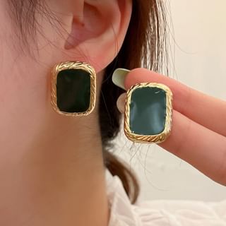 Square Sterling 925 Earring Silver Stud