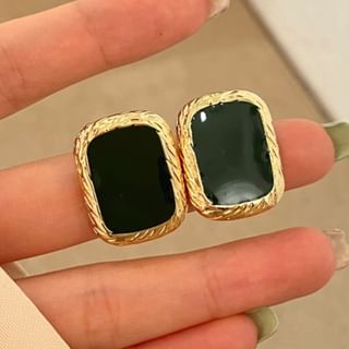 Square Sterling 925 Earring Silver Stud