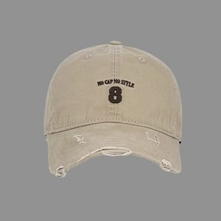 Distressed Washed Number Cap Embroidered