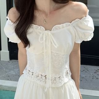 Off-Shoulder Ruffle Top & Maxi Skirt Set