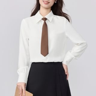 Tailored Blazer, High Waist Maxi Skirt, Long Sleeve Blouse