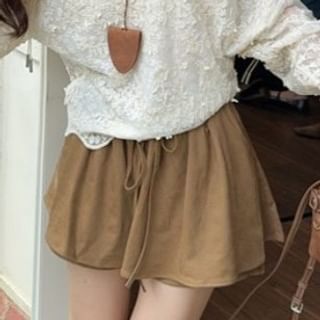 One Shoulder Lace Top & Mini A-Line Skirt