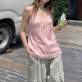 Lace-Trimmed V-Neck Camisole