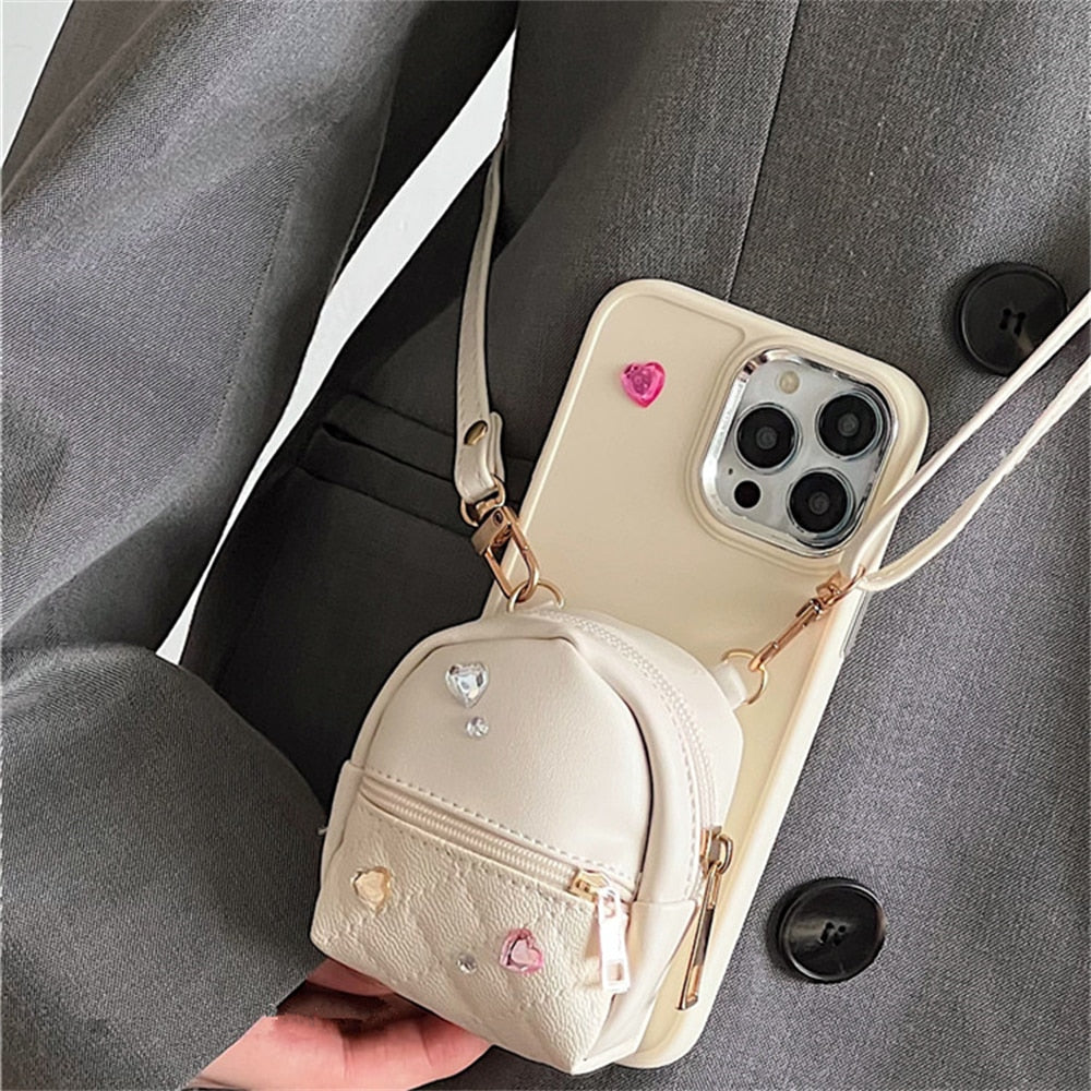 Jewellery Diamond Zipper Coin Purse Phone Case KI103 MK Kawaii Store