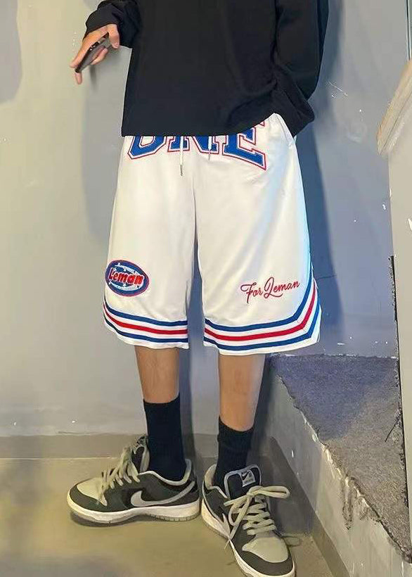 Waist Summer Blue Shorts Print Basketball Loose Elastic Men