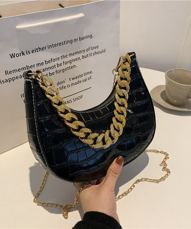 Bags Faux Chain Shoulder Modern Green Leather Linked