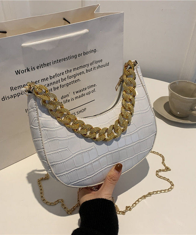 Bags Faux Chain Shoulder Modern Green Leather Linked