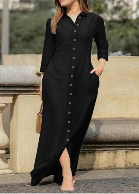 Long Shirts Button Fall Peter Dress Black Pan Natural Collar