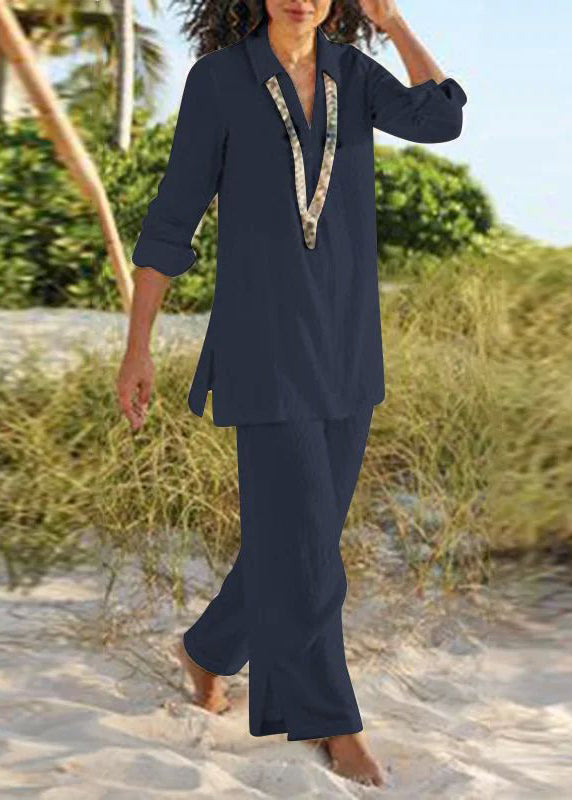 Pants Natural And Wide Khaki Shirt Collar Two Leg Pan Peter