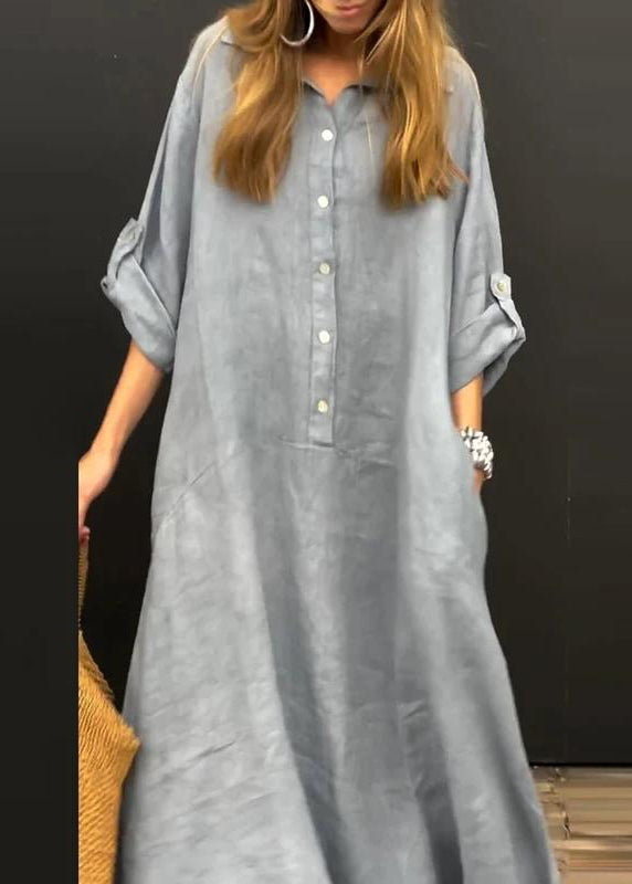 Pan Natural Pink Patchwork Dress Fall Peter Collar Long