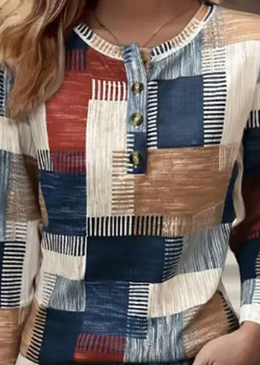 T-Shirt Cotton Printed Long New Sleeves Casual