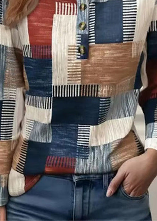 T-Shirt Cotton Printed Long New Sleeves Casual