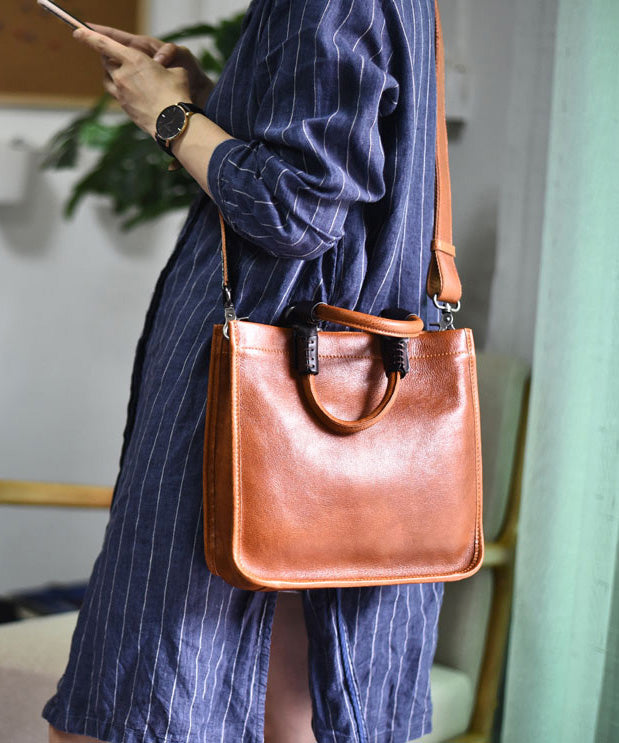 Bag Capacity Leather Large Retro New Message