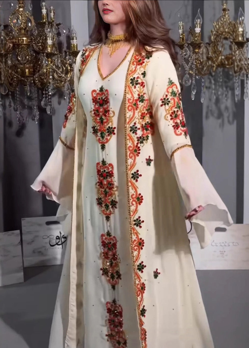 Pieces Robe Style Embroidered Two Set Dress New Summer Black