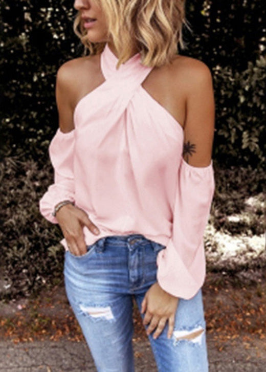 Cotton Cold New Patchwork White Shoulder Long Sleeve Shirts