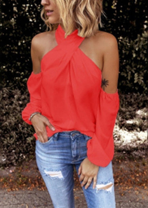 Cotton Cold New Patchwork White Shoulder Long Sleeve Shirts