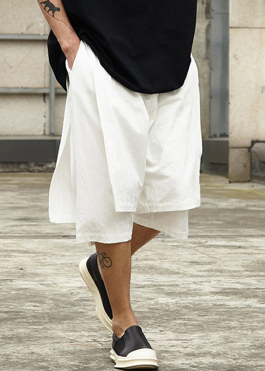 Pieces Summer Two Men False Shorts Cotton White Pockets New