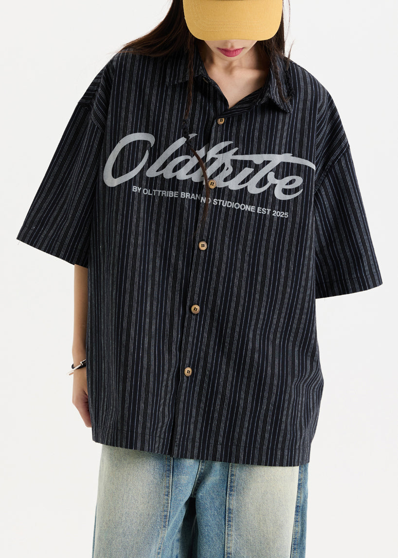 Sleeve Cotton White New Print Button Oversized Shirts Men Half