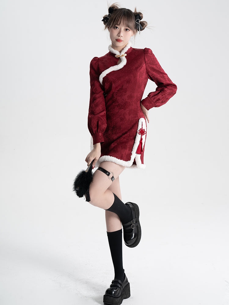 Sweet Black Red Fluffy Dragon Outfit ON814 ONI