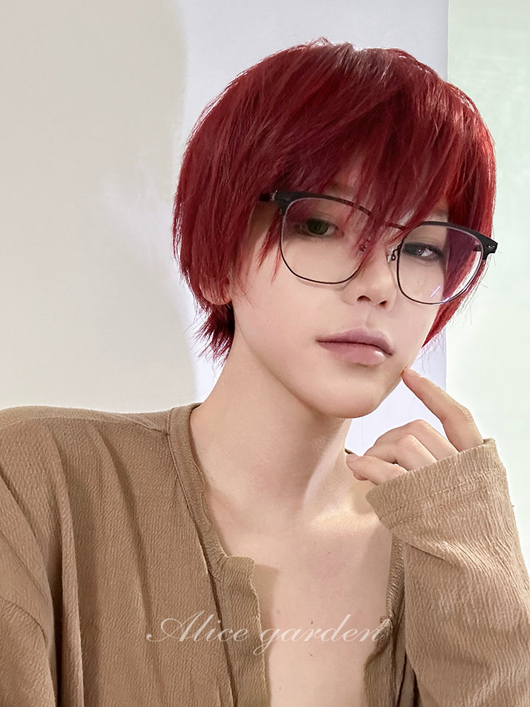 Casual Series Short Red Ikemen Wig ON985 MK Kawaii Store