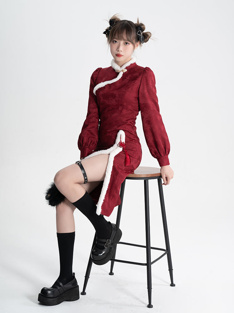 Sweet Black Red Fluffy Dragon Outfit ON814 ONI