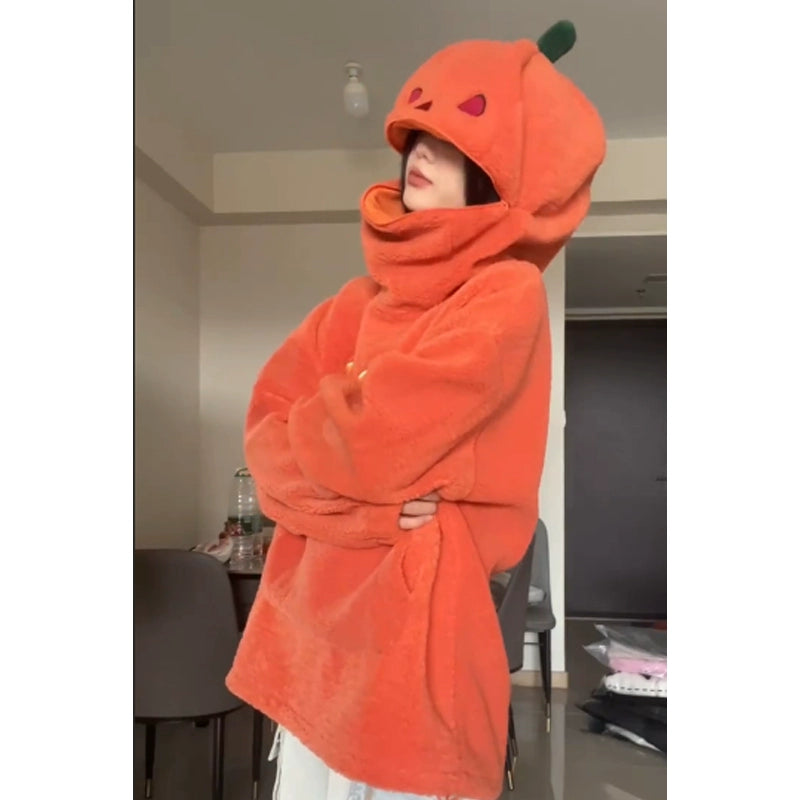 Cartoon Pumpkin Hooded Sweatshirt MK Kawaii Store