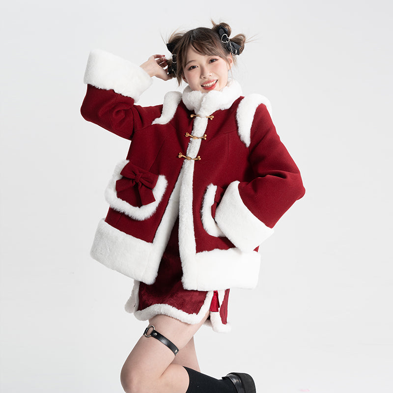 Sweet Black Red Fluffy Dragon Outfit ON814 ONI