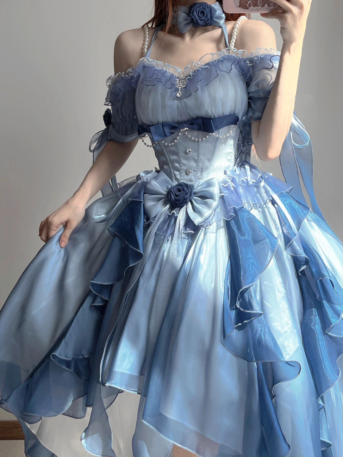 Jolie robe Lolita méduse bleu mer Kawaii ON821 